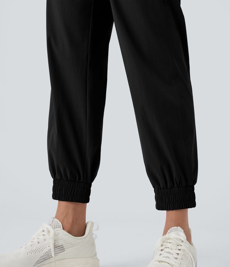 High Waisted Zipper Pockets Hiking Joggers