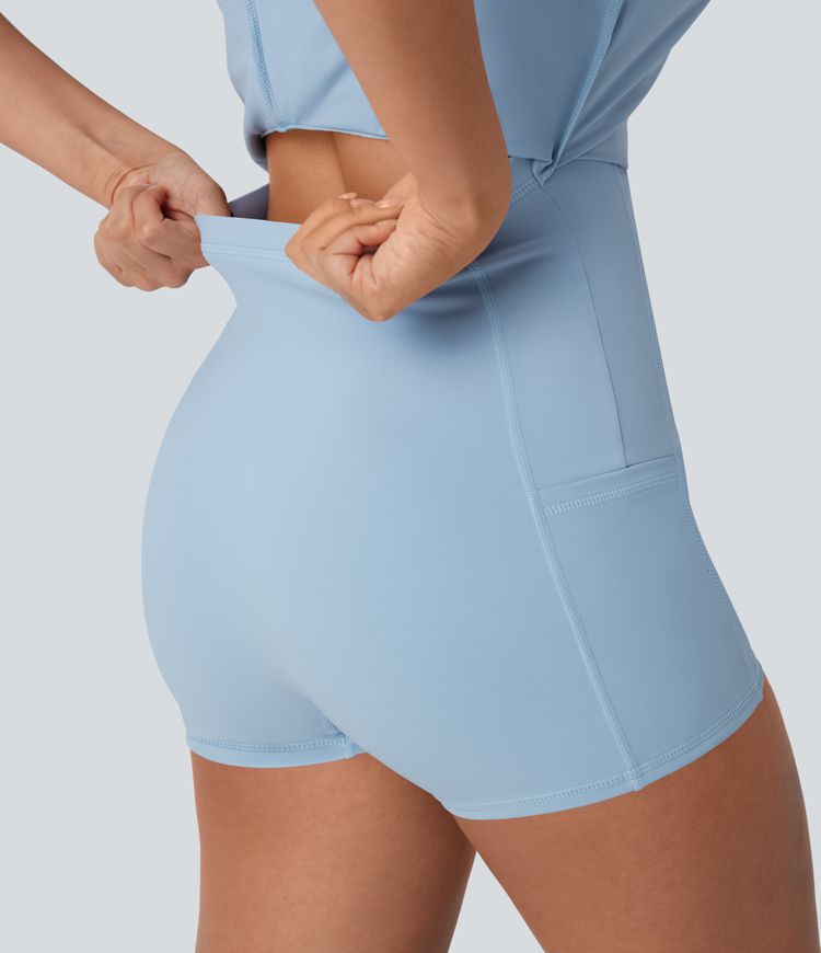 Breezeful™ Push-Up Molded Cups Backless Adjustable Buckle Tie Back Quick Dry Tennis Dress-Easy Peezy