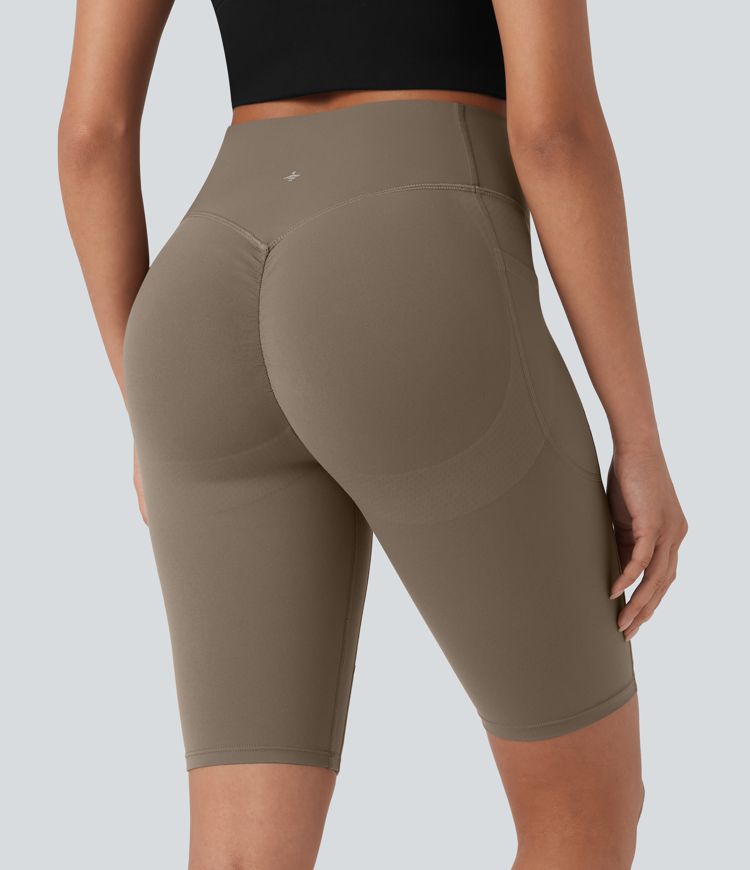 Halara UltraSculpt™ SoCinched High Waisted Scrunch Butt Lifting Tummy Control Side Pocket Shaping Workout Biker Shorts 9''