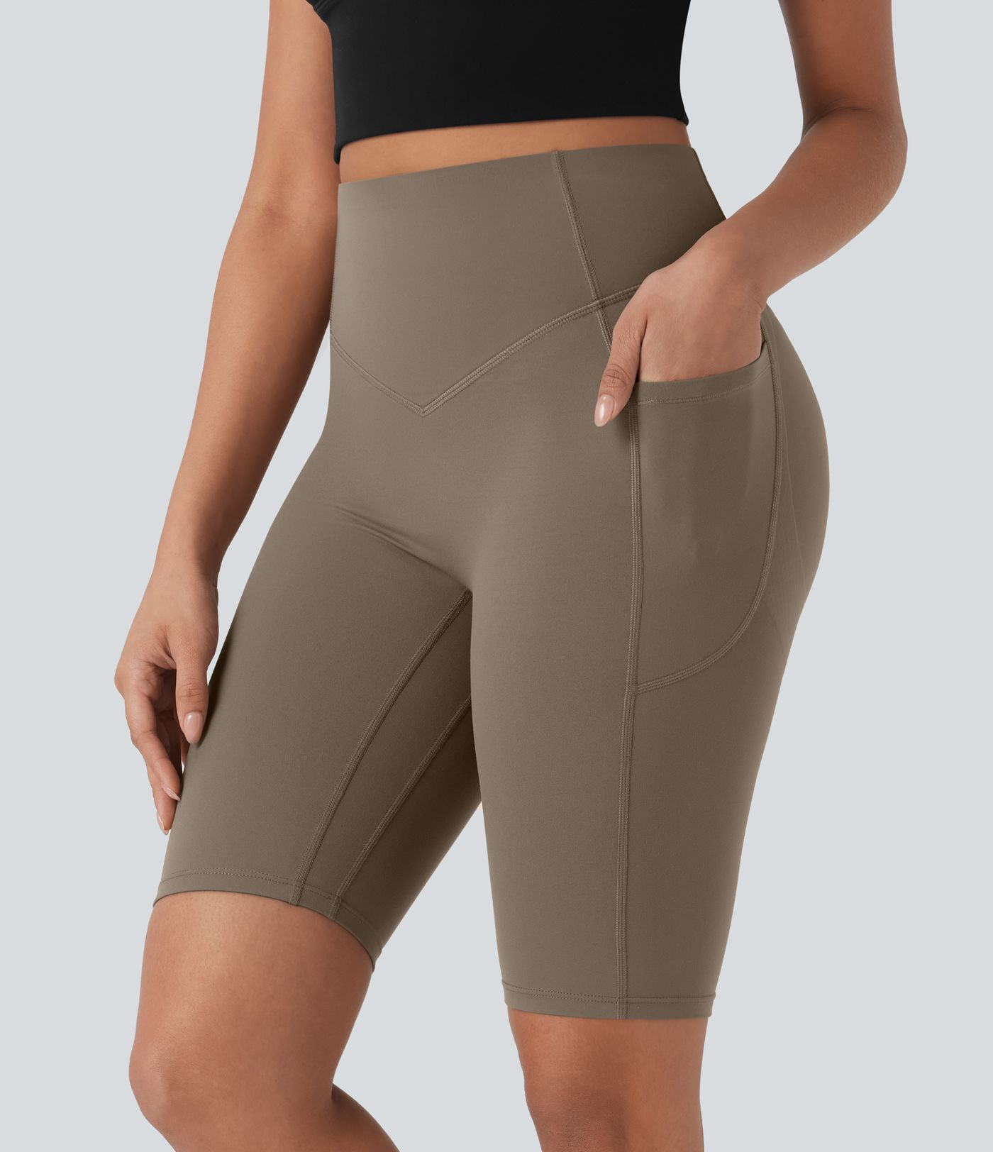 Halara UltraSculpt™ High Waisted Scrunch Butt Lifting Tummy Control Side Pocket Shaping Workout Biker Shorts 9''