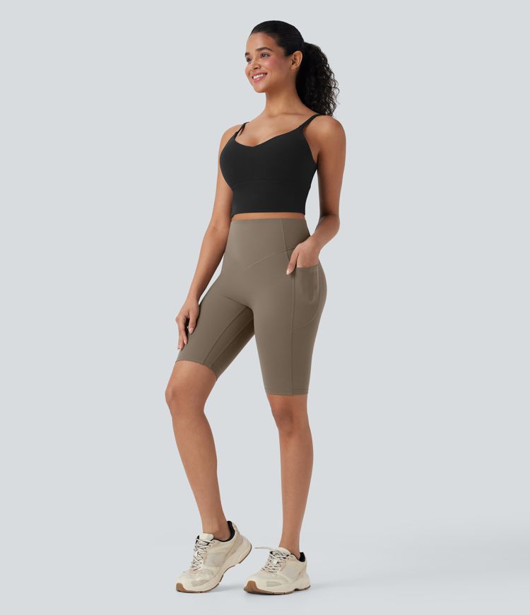 Halara UltraSculpt™ High Waisted Scrunch Butt Lifting Tummy Control Side Pocket Shaping Workout Biker Shorts 9''