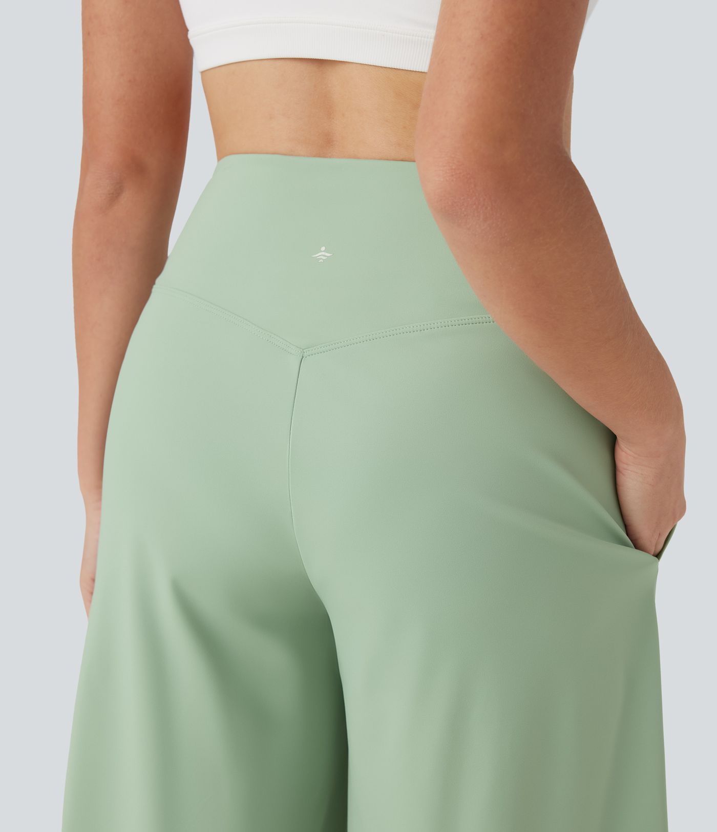 SoftlyZero™ Airy Crossover High Waisted Wide Leg Cool Touch Pedal Pusher Women Track Yoga Pants with Pockets