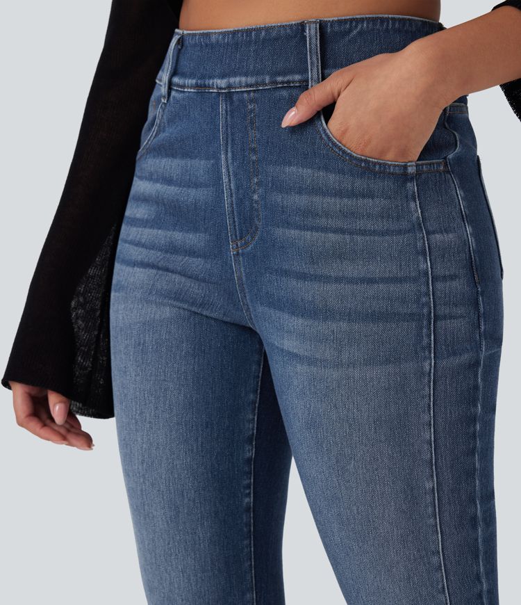 Halara Flex™ Mid Rise Washed Casual Skinny Jeans with Pockets