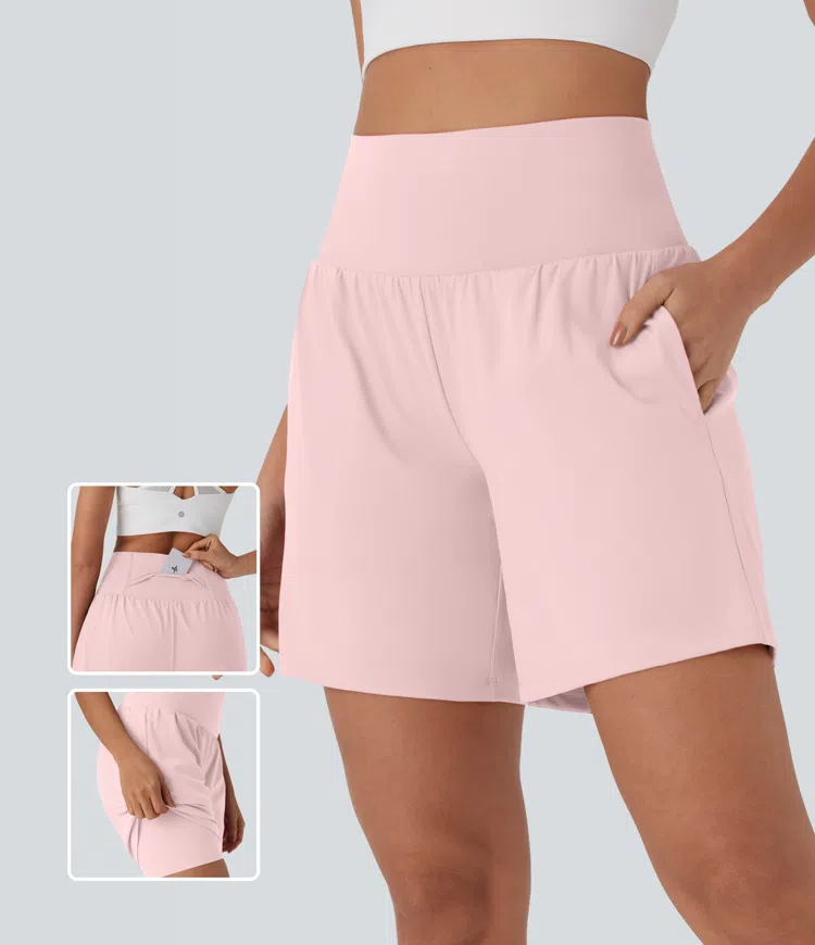 SoftlyZero™ Airy Super High Waisted 2-in-1 Cool Touch Yoga Shorts 7" with Pockets