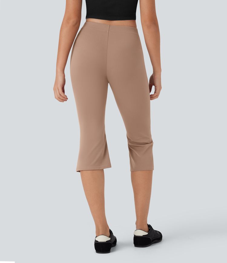 Pantalon travail capri évasé taille mid-rise