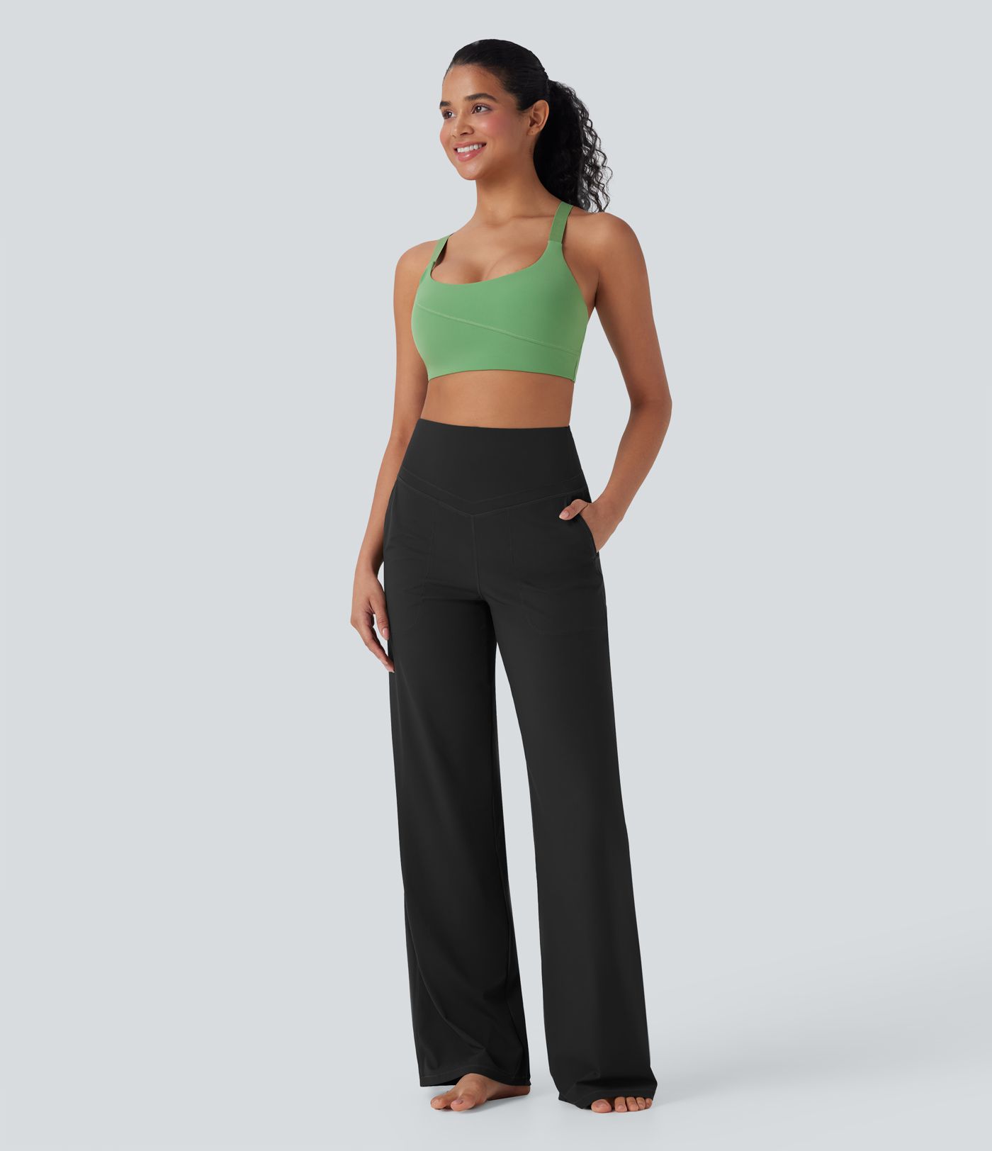 Halara UltraSculpt™ High Waisted Tummy Control Straight Leg Yoga Pants with Pockets