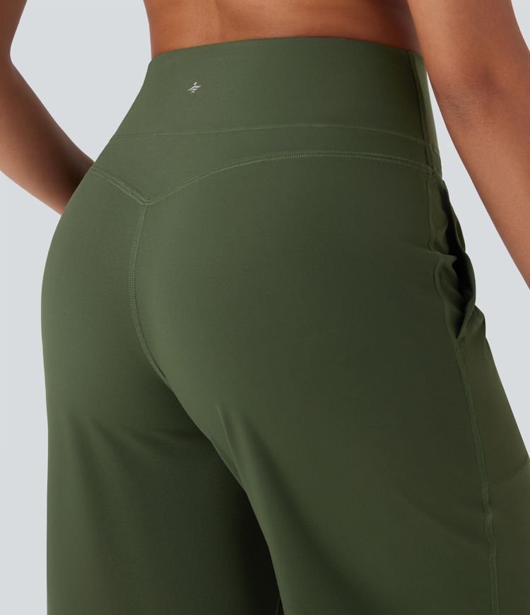 Pantalon de yoga droit gainant taille haute avec poches Halara UltraSculpt™