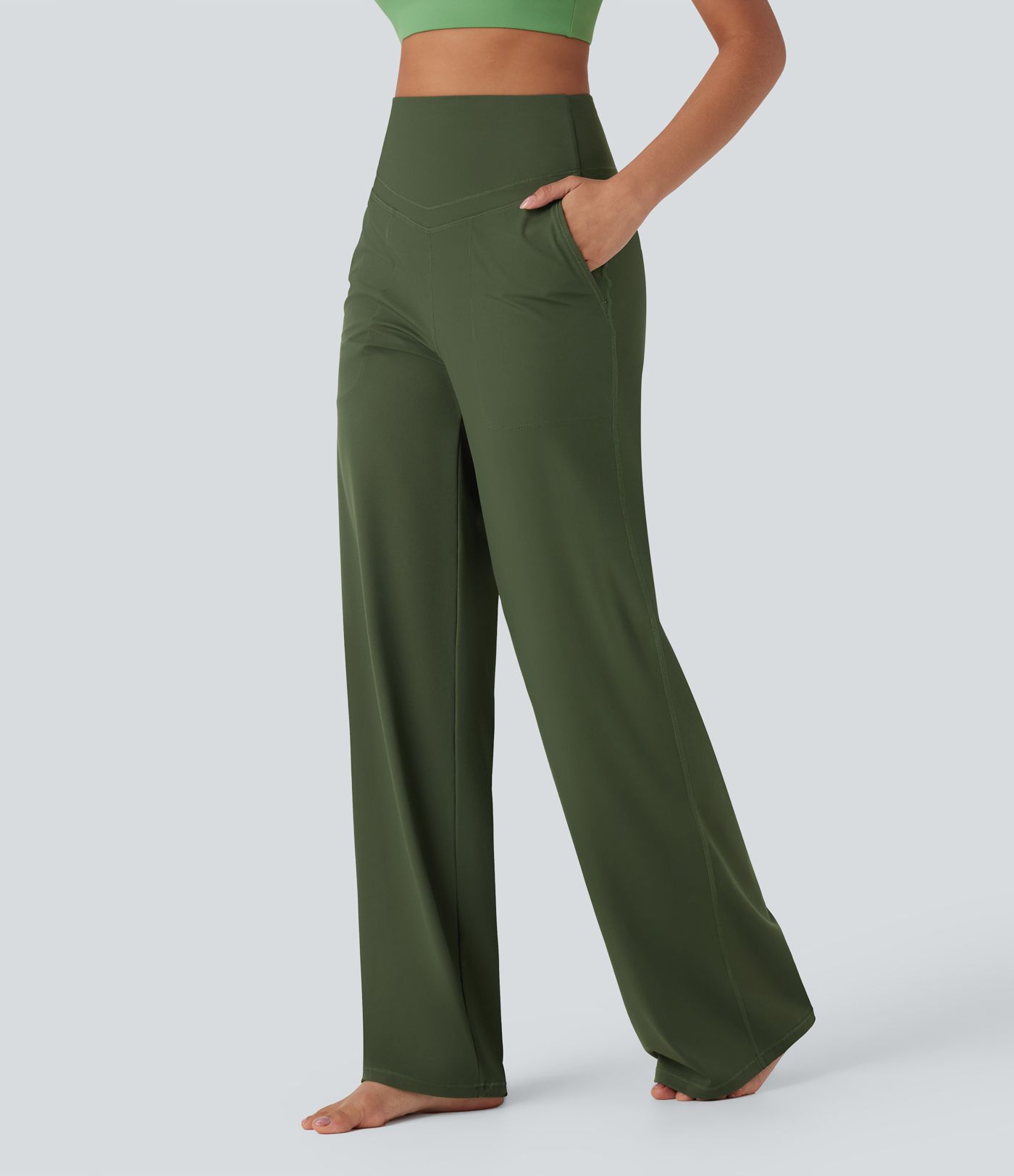 Halara UltraSculpt™ SoCinched High Waisted Tummy Control Straight Leg Yoga Pants with Pockets