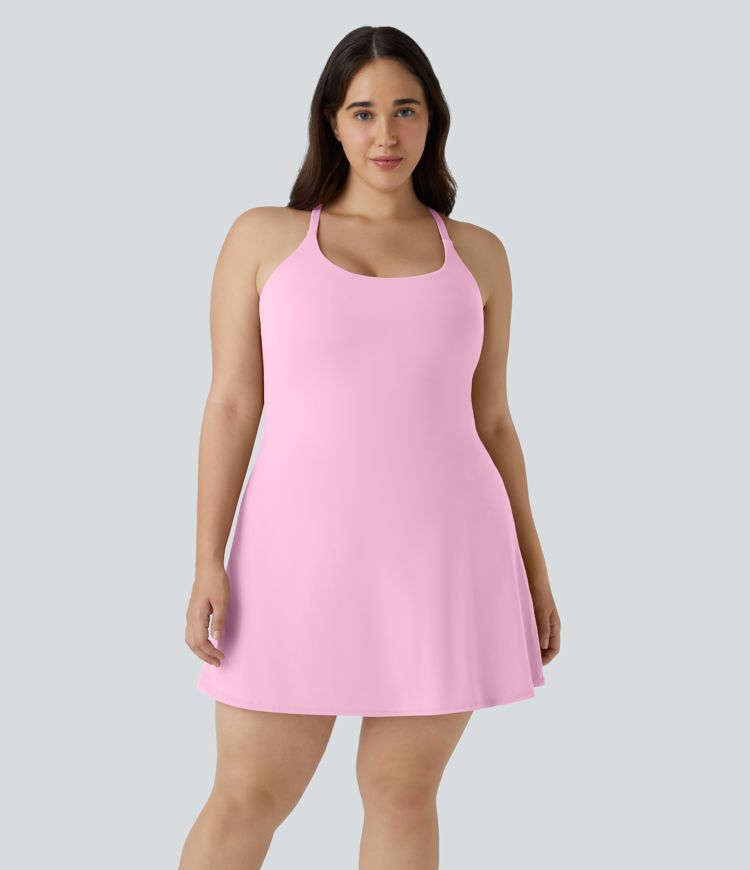 Everyday SoftlyZero™ Plush 2-in-1 Flare Workout Plus Size Dress-Wannabe-Easy Peezy