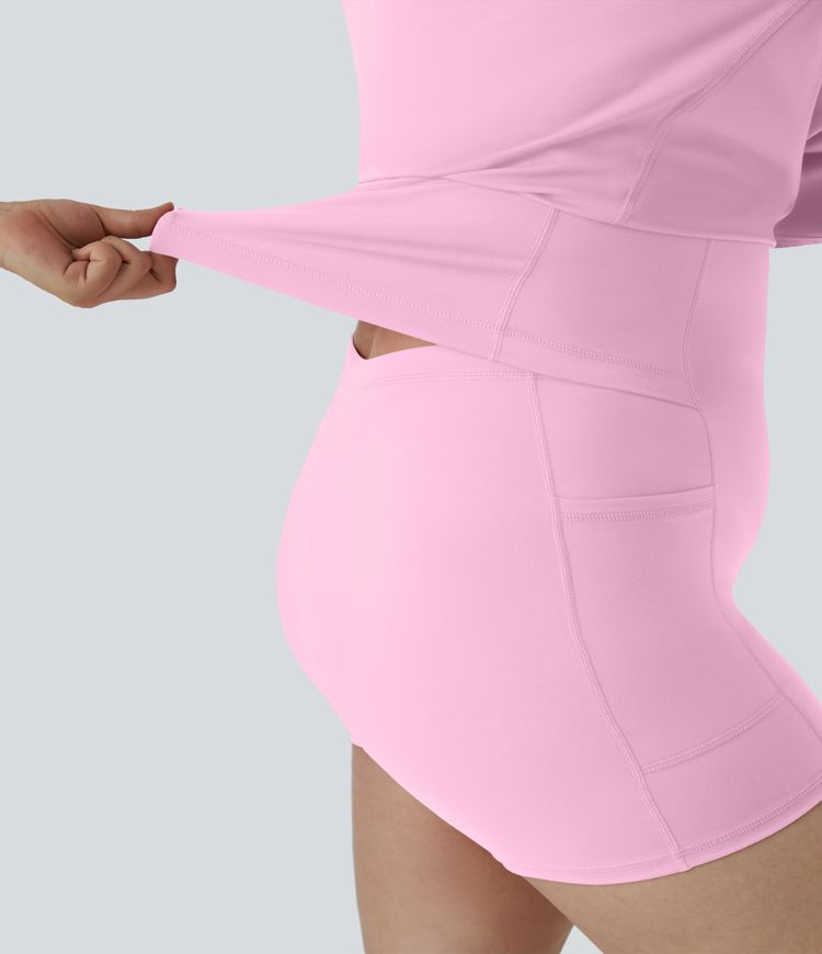 Everyday SoftlyZero™ Plush 2-in-1 Flare Workout Plus Size Dress-Wannabe-Easy Peezy