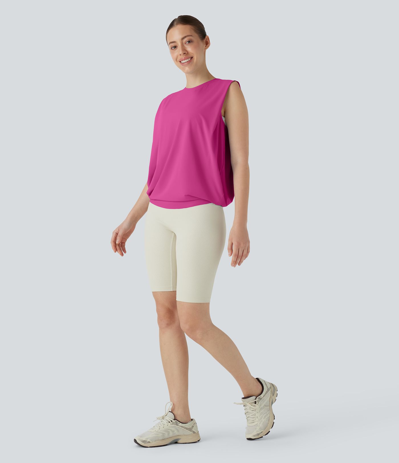 Débardeur de yoga à col rond et toucher frais avec protection UPF50+