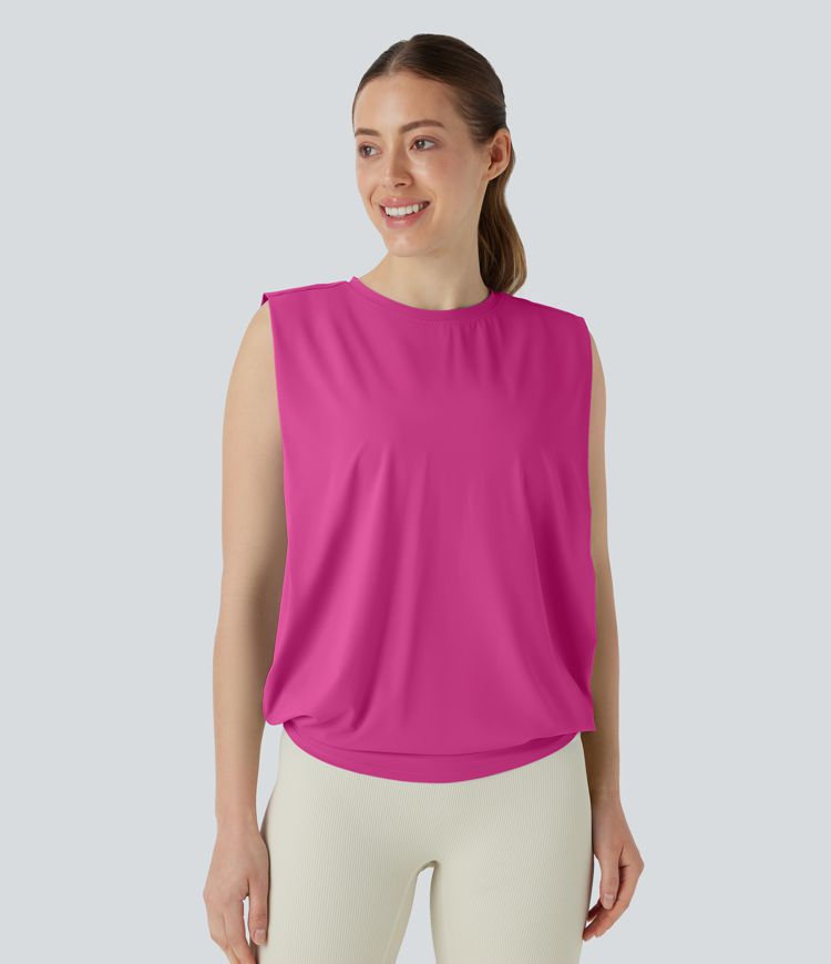 Débardeur de yoga à col rond et toucher frais avec protection UPF50+