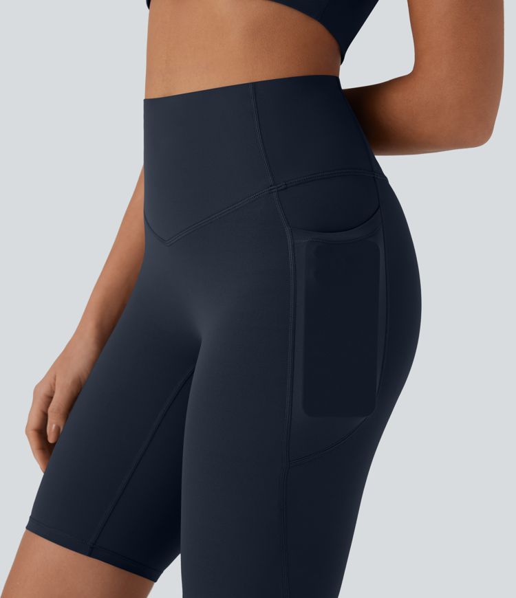 Halara UltraSculpt™ High Waisted Tummy Control Pocket Shaping Training Biker Shorts 9''