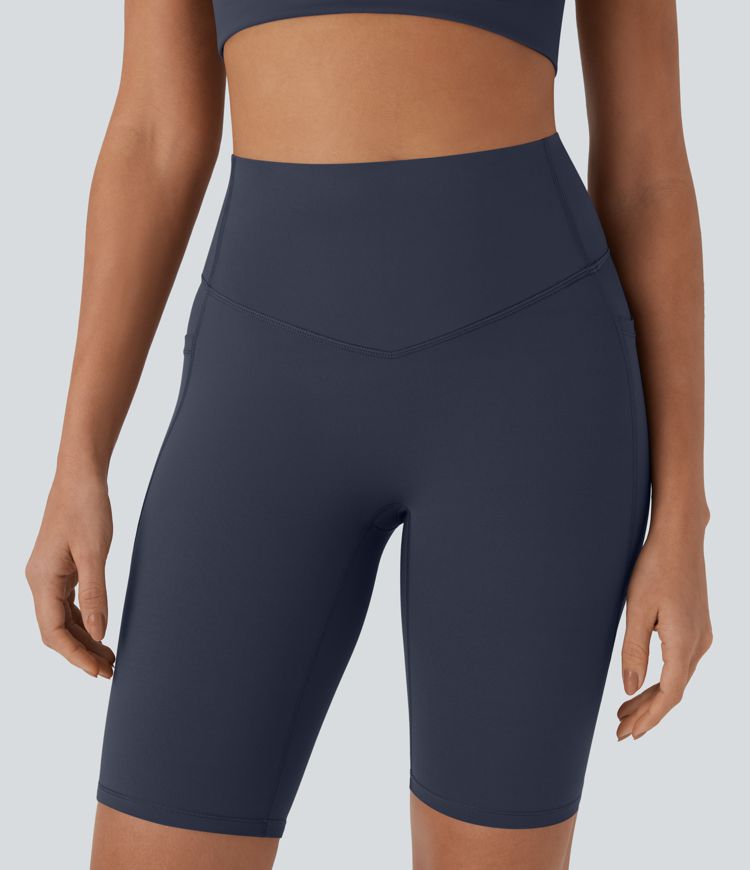 Halara UltraSculpt™ High Waisted Tummy Control Pocket Shaping Training Biker Shorts 9''