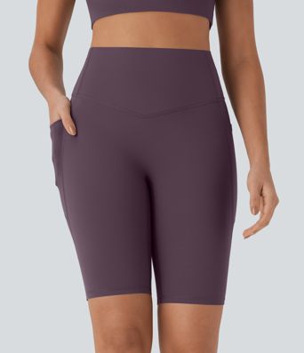Halara UltraSculpt™ High Waisted Tummy Control Pocket Shaping Training Biker Shorts 9''