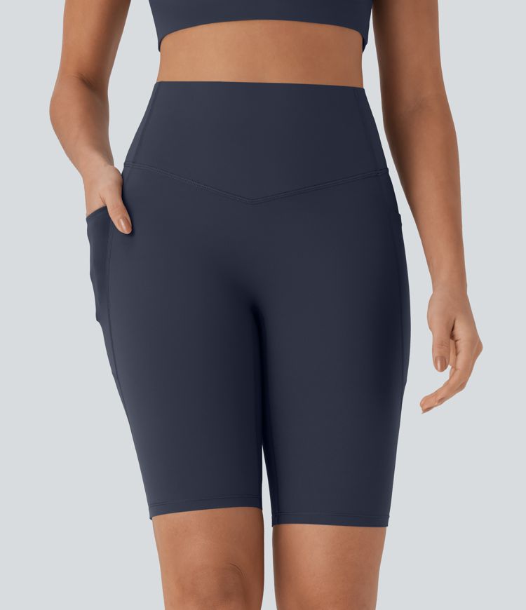 Halara UltraSculpt™ High Waisted Tummy Control Pocket Shaping Training Biker Shorts 9''