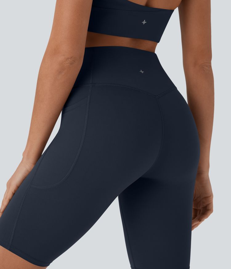 Halara UltraSculpt™ High Waisted Tummy Control Pocket Shaping Training Biker Shorts 9''