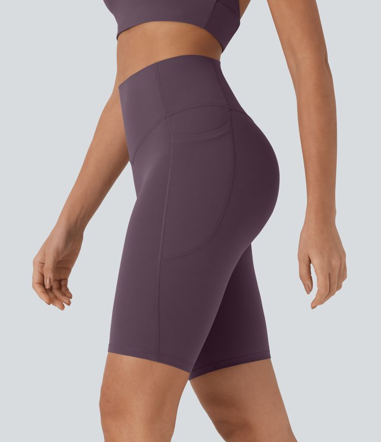 Halara UltraSculpt™ SoCinched High Waisted Tummy Control Pocket Shaping Training Biker Shorts 9''