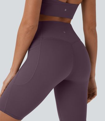 Halara UltraSculpt™ High Waisted Tummy Control Pocket Shaping Training Biker Shorts 9''