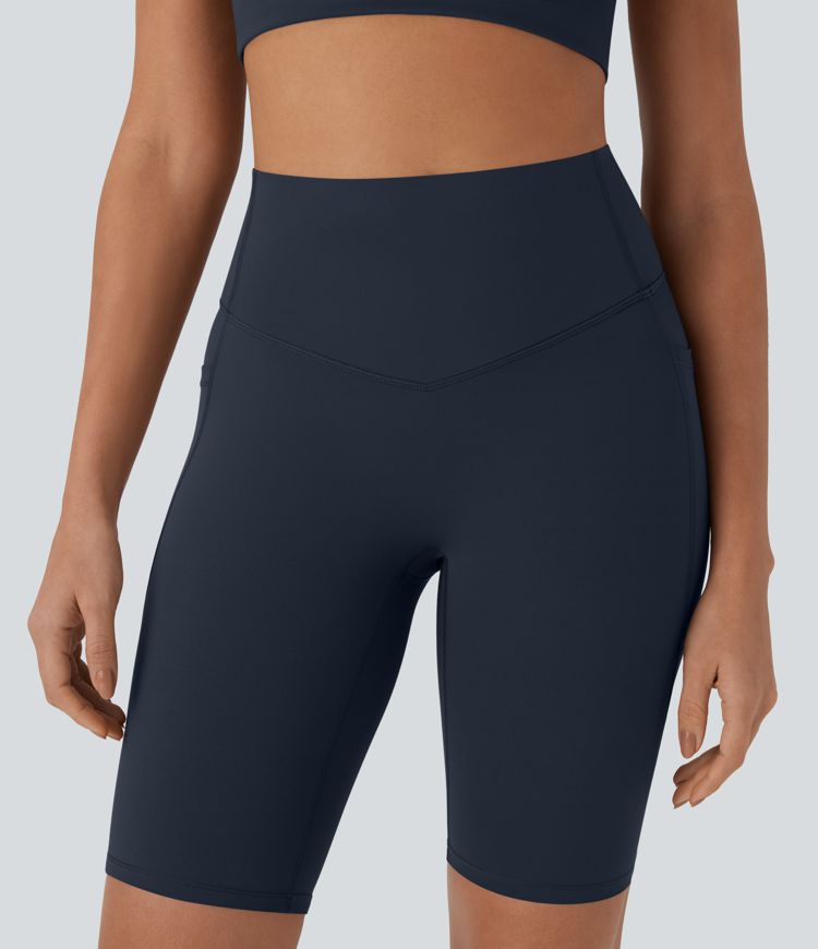Halara UltraSculpt™ High Waisted Tummy Control Pocket Shaping Training Biker Shorts 9''