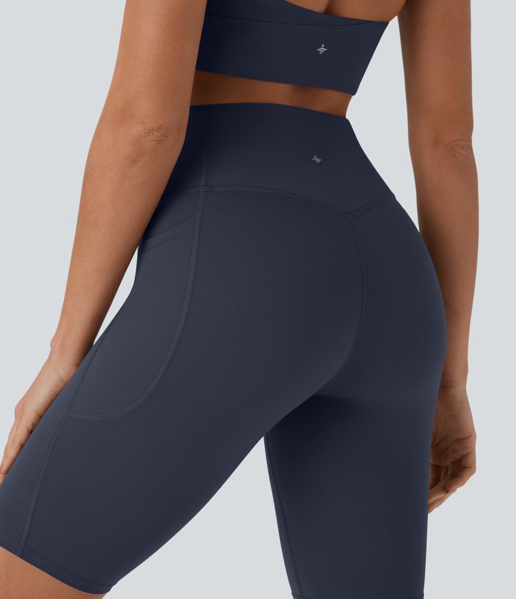 Halara UltraSculpt™ High Waisted Tummy Control Pocket Shaping Training Biker Shorts 9''