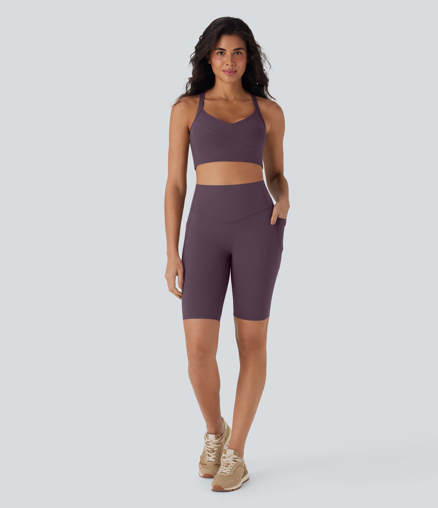 Halara UltraSculpt™ High Waisted Tummy Control Pocket Shaping Training Biker Shorts 9''