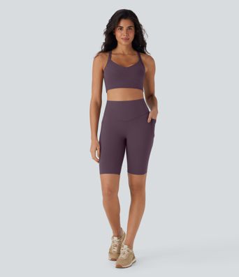 Halara UltraSculpt™ High Waisted Tummy Control Pocket Shaping Training Biker Shorts 9''
