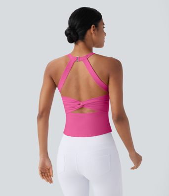 SoftlyZero™ Plush Cut Out Yoga Tank Top A-C Cups