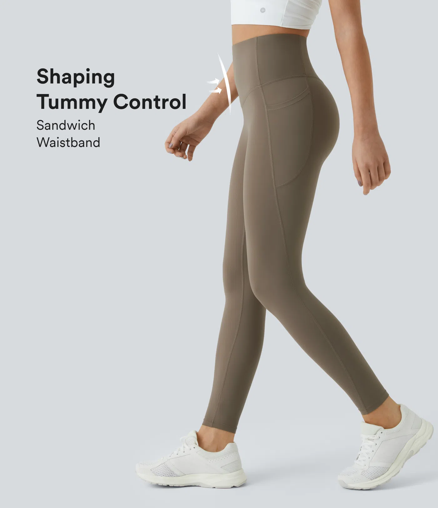 Halara UltraSculpt™ - Formende Workout-Leggings mit hohem Bund, Seitentaschen und Bauchkontrolle