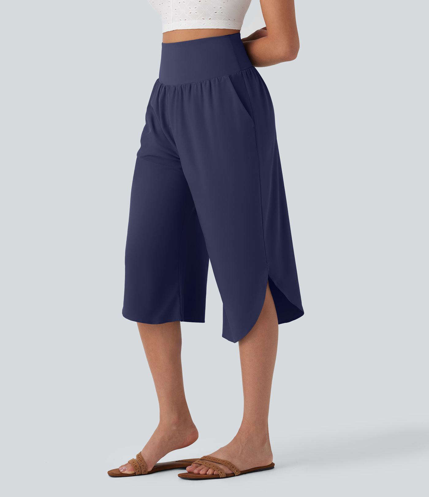 Breezeful™ - Capri-Hose mit hohem Bund, Seitentaschen und Bauchkontrolle - schnelltrocknend