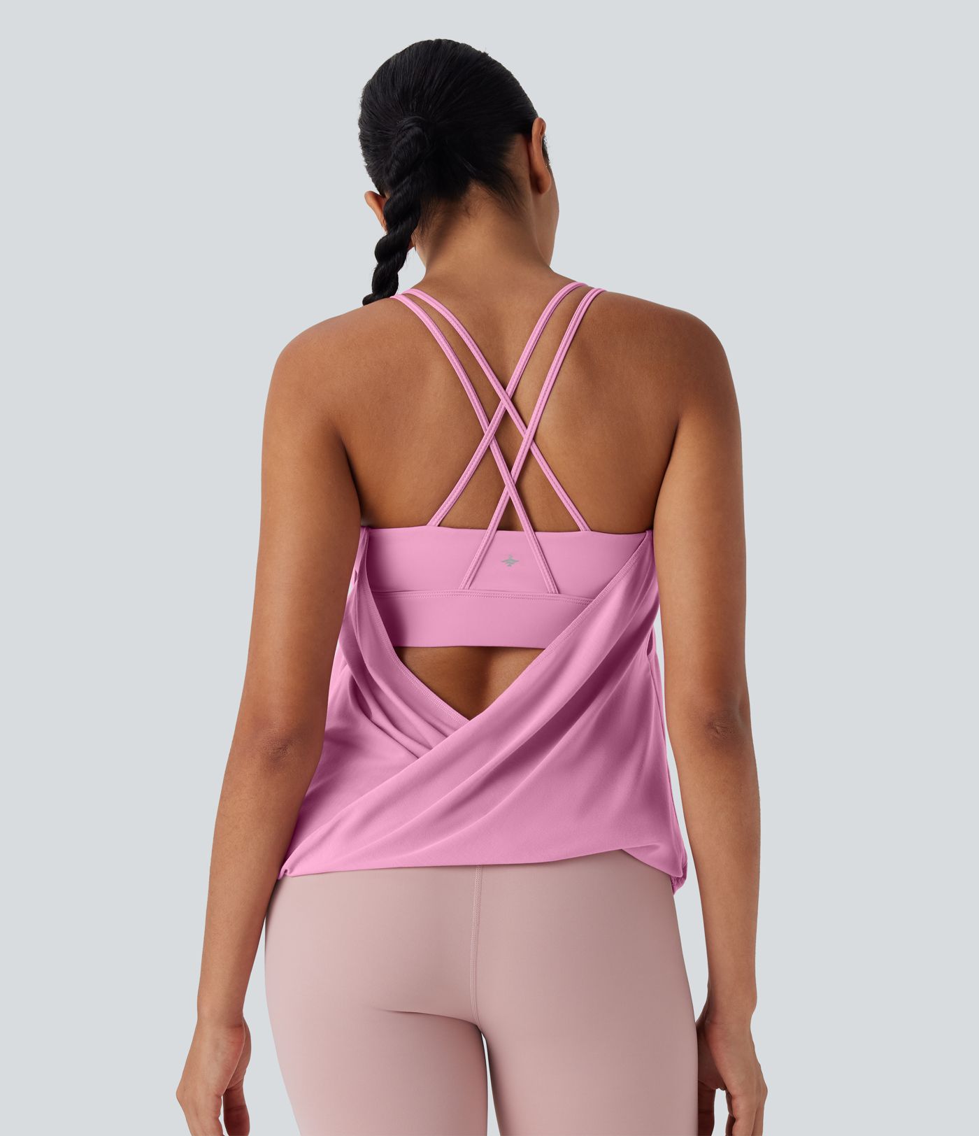 Double Straps Pleated Quick Dry Yoga Cami Top