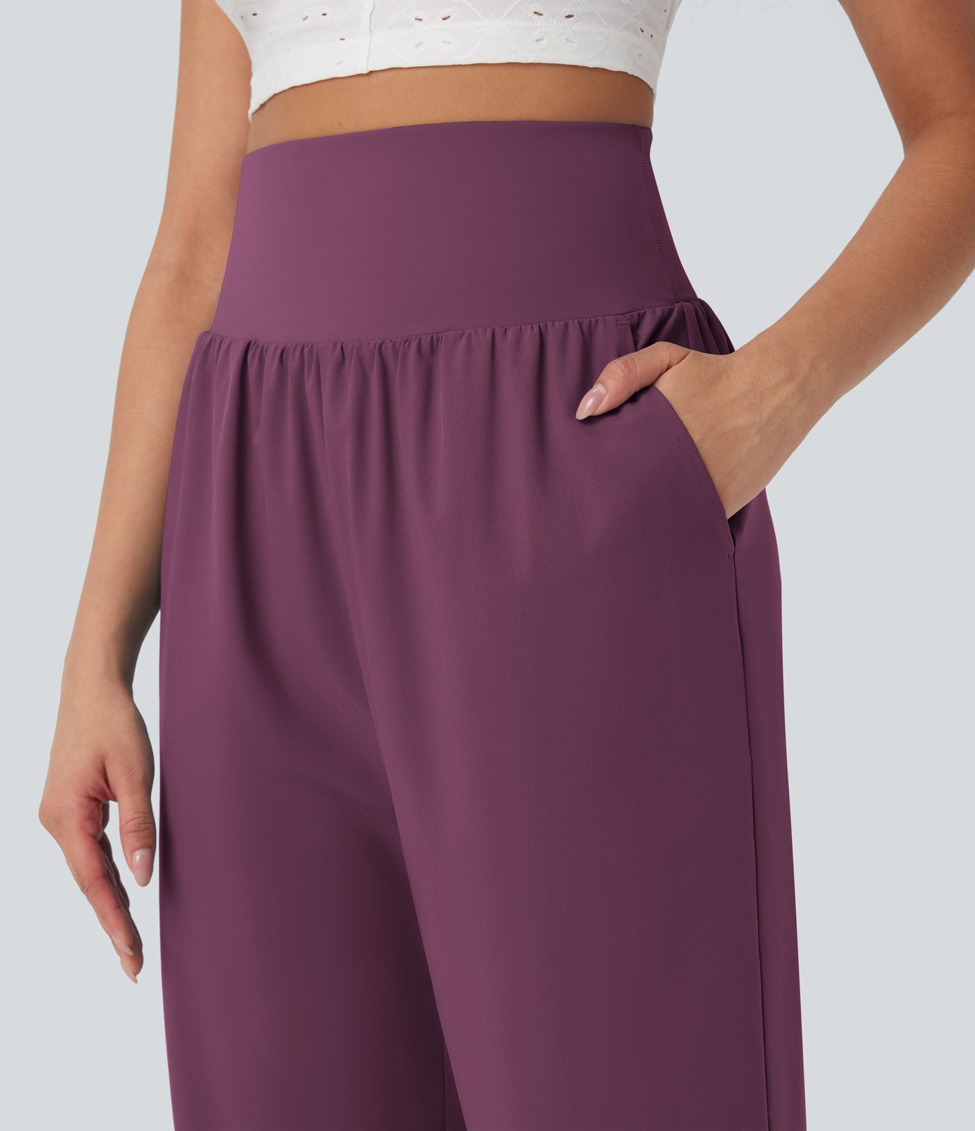 Pantalon corsaire gainant taille haute à ourlet asymétrique et séchage rapide avec poches Breezeful™