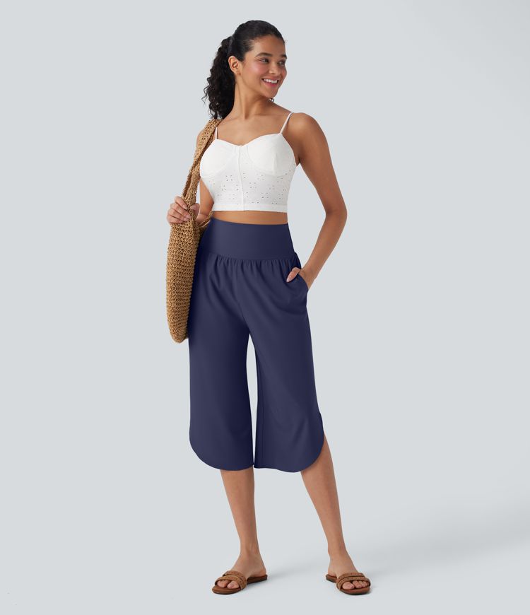 Breezeful™ - Capri-Hose mit hohem Bund, Seitentaschen und Bauchkontrolle - schnelltrocknend
