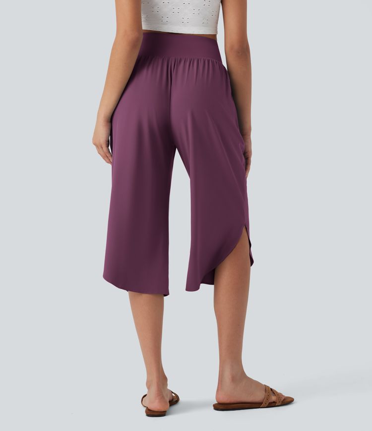 Pantalon corsaire gainant taille haute à ourlet asymétrique et séchage rapide avec poches Breezeful™