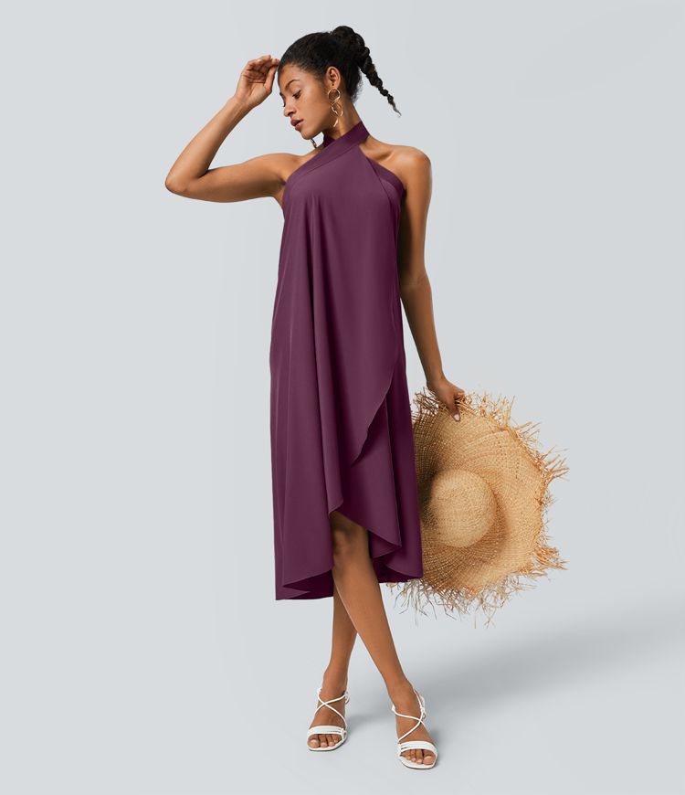 Breezeful™ verdrehter, gewickelter, Resort-Rock mit hohem Bund und Schnürung hinten, schnell trocknend