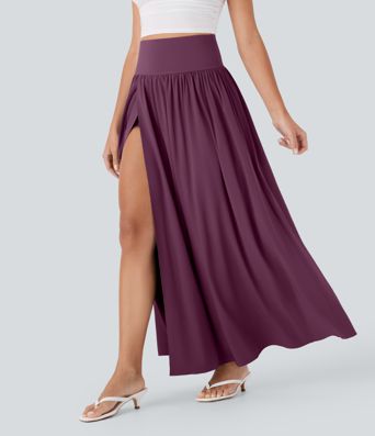 Breezeful™ High Waisted Tummy Control 2-in-1 Flowy Quick Dry Maxi Skirt