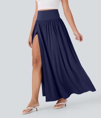 Breezeful™ High Waisted Tummy Control 2-in-1 Flowy Quick Dry Maxi Skirt