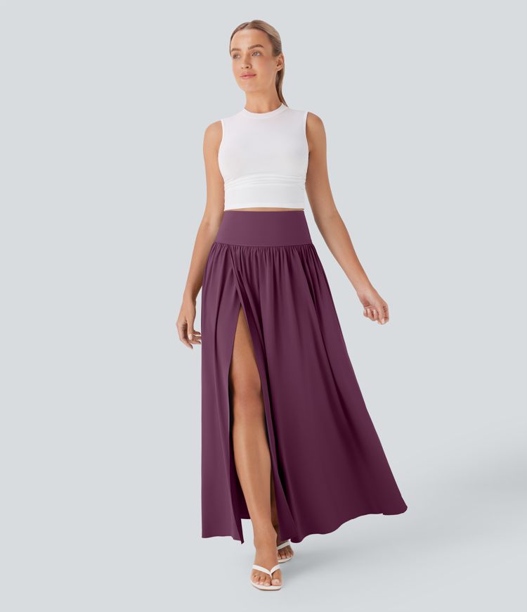 Breezeful™ High Waisted Tummy Control 2-in-1 Flowy Quick Dry Maxi Skirt