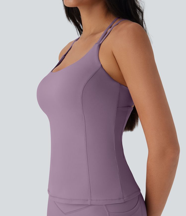 Halara UltraSculpt™ Cool Quick Dry Backless Molded Cups Yoga Cami Top-UPF50+