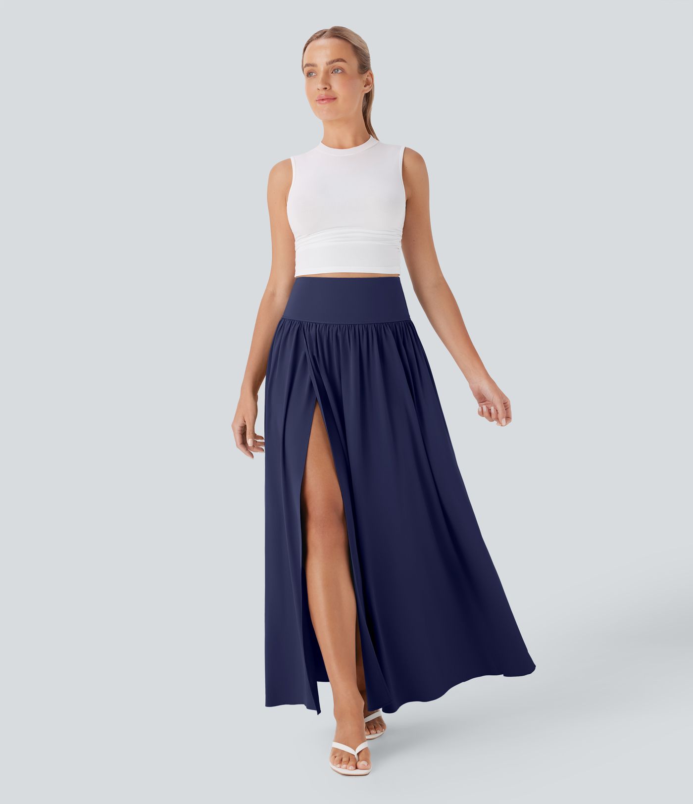 Breezeful™ High Waisted Tummy Control 2-in-1 Flowy Quick Dry Maxi Skirt