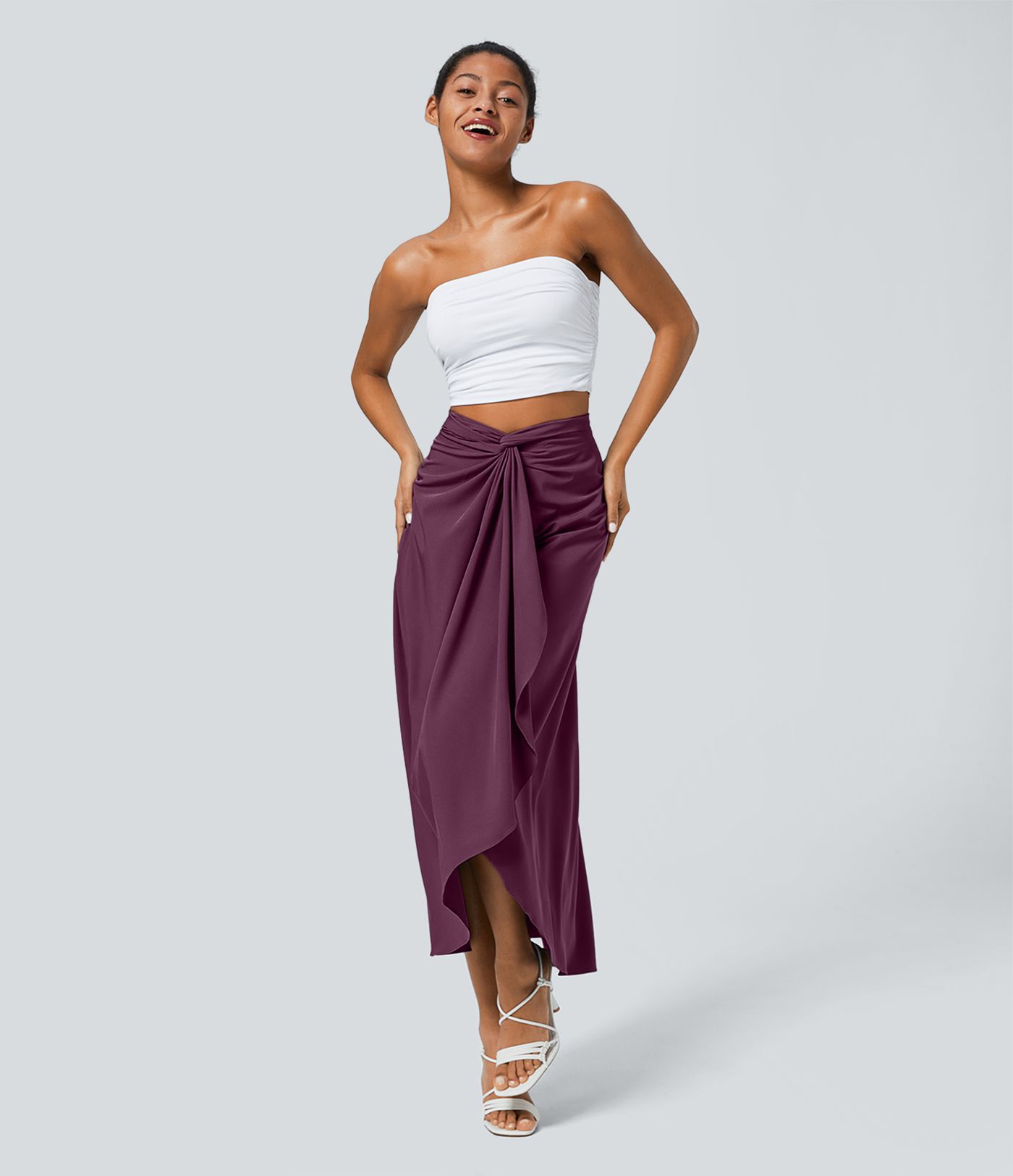 Breezeful™ verdrehter, gewickelter, Resort-Rock mit hohem Bund und Schnürung hinten, schnell trocknend