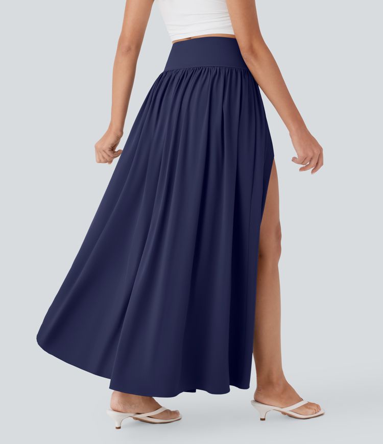 Breezeful™ High Waisted Tummy Control 2-in-1 Flowy Quick Dry Maxi Skirt