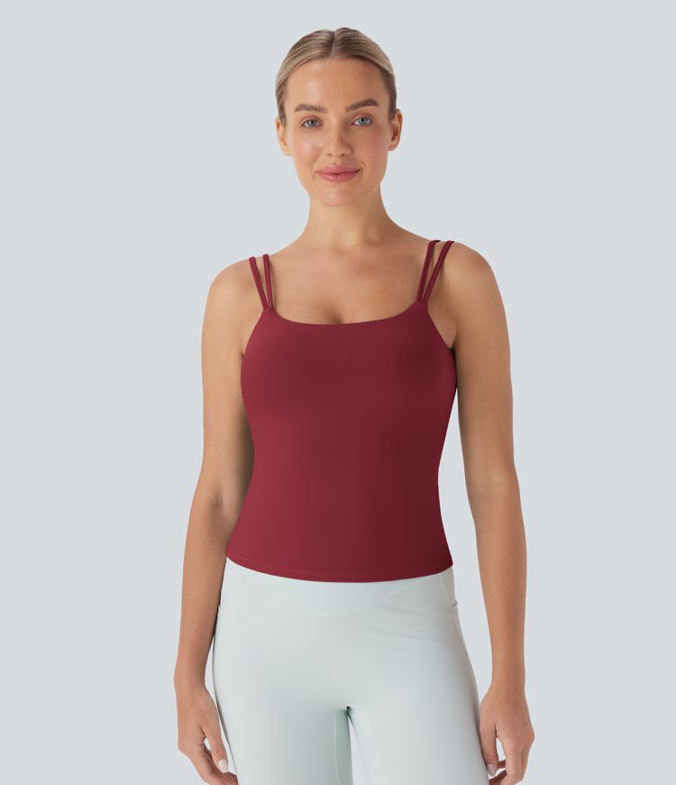 Double Straps Backless Twisted Yoga Tank Top