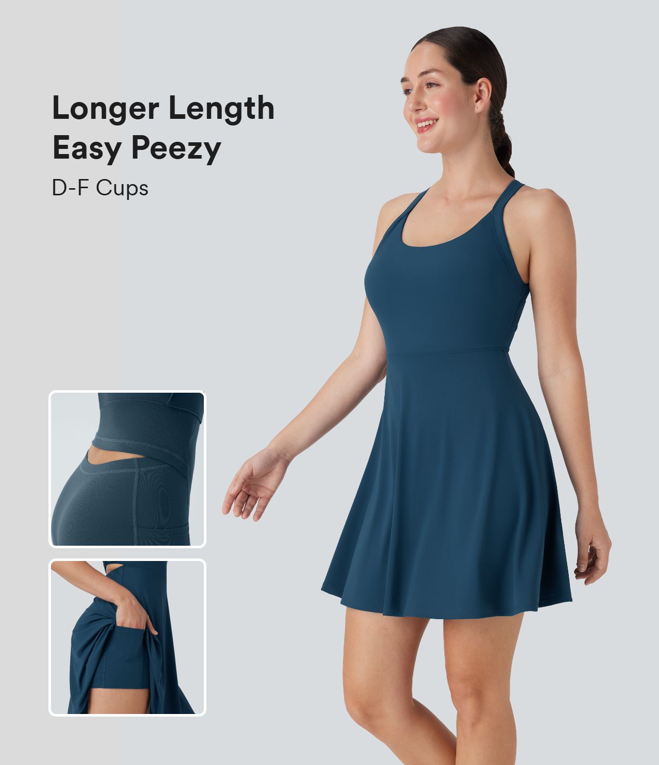 Flare Dance Active Dress-Longer Length-Easy Peezy Edition D-F Cups