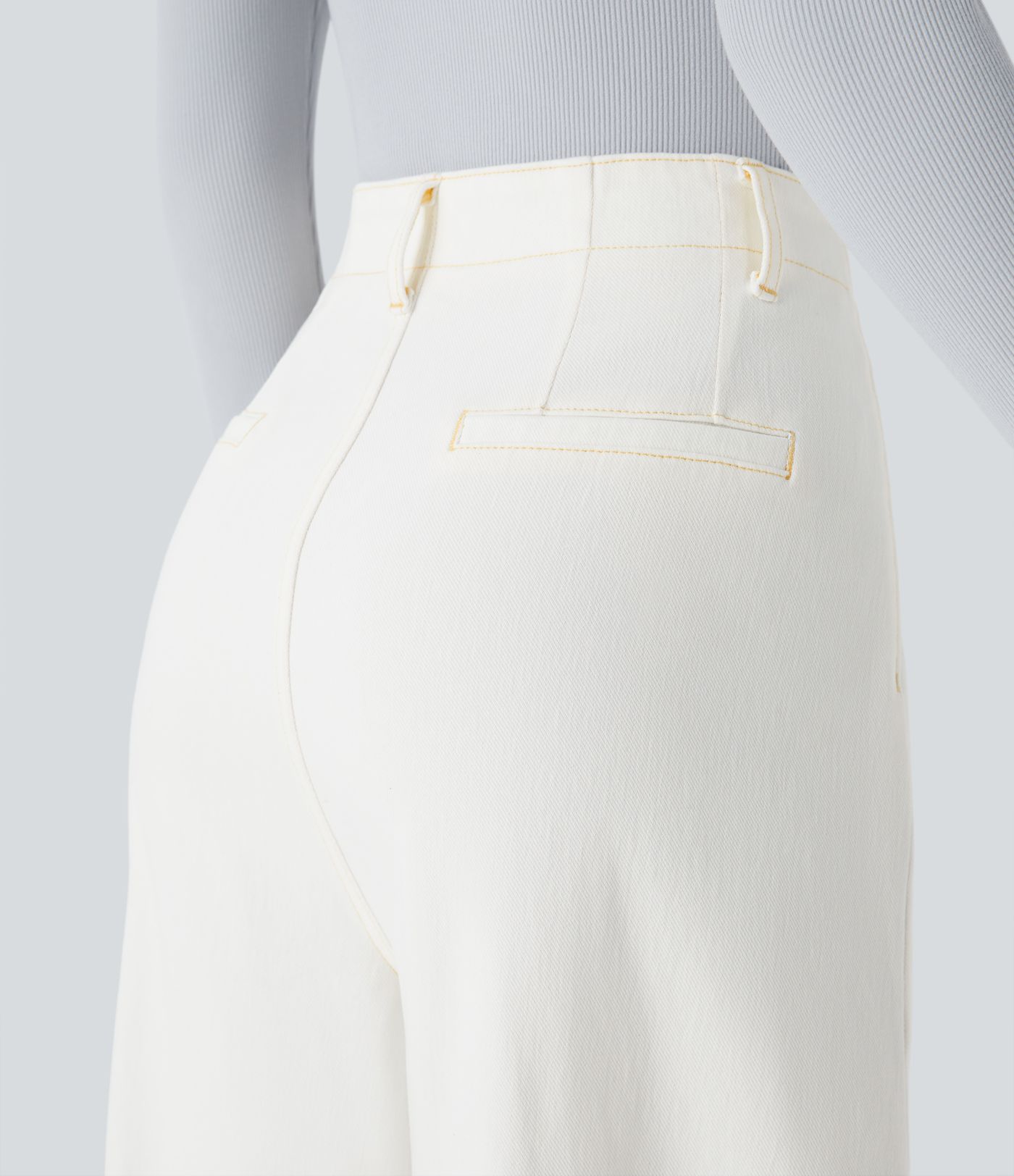 Halara Flex™ High Waisted Pockets Washed Casual Wide Leg Jeans