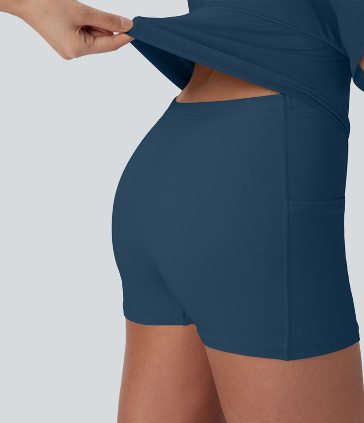 SoftlyZero™ Airy U Neck 2-in-1 Pocket Mini Cool Touch Dance Active Dress-Easy Peezy