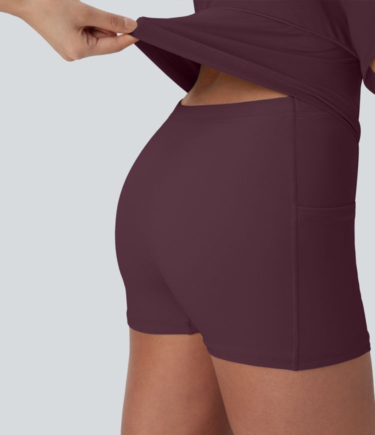 SoftlyZero™ Airy U Neck 2-in-1 Pocket Mini Cool Touch Dance Active Dress-Easy Peezy