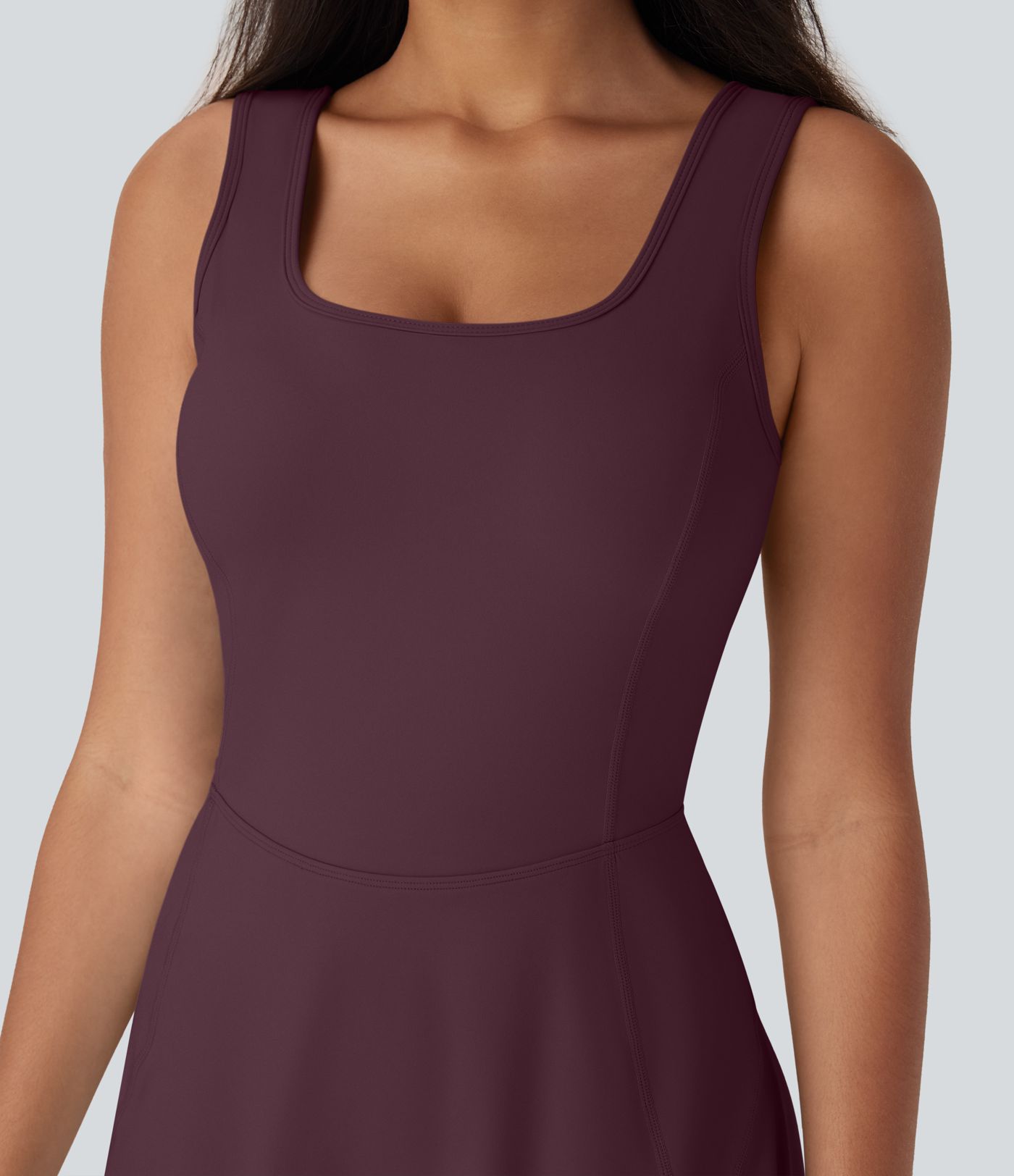 SoftlyZero™ Airy U Neck 2-in-1 Pocket Mini Cool Touch Dance Active Dress-Easy Peezy