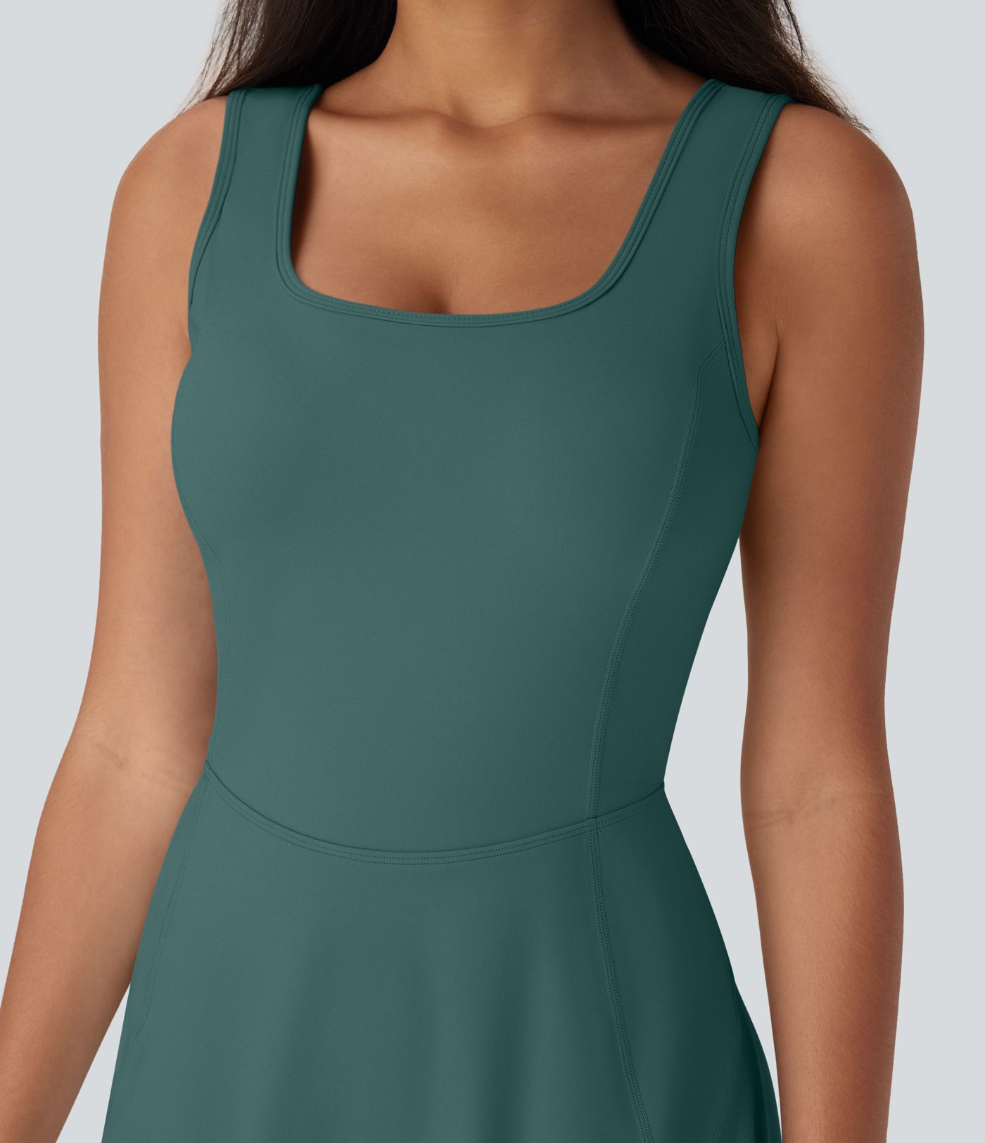 SoftlyZero™ Airy U Neck 2-in-1 Pocket Mini Cool Touch Dance Active Dress-Easy Peezy