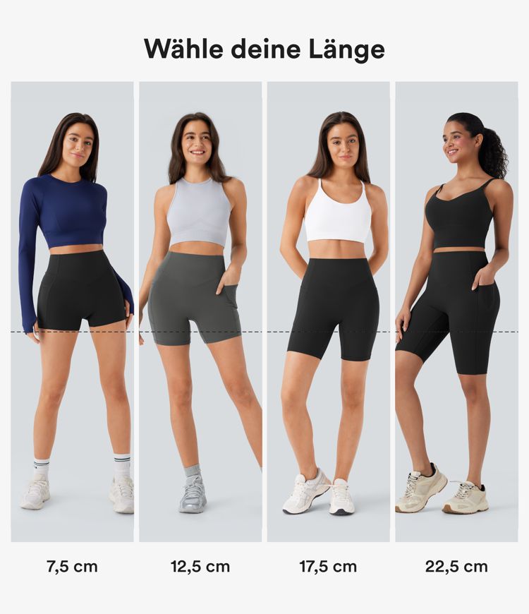 Halara UltraSculpt™ - Formende Workout-Shorts mit hohem Bund, Seitentaschen, Booty-Scrunch und Seitentaschen - Po-Lifting, 17,8 cm